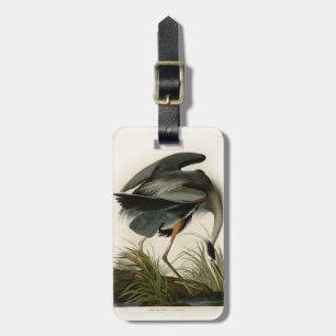 Etiqueta De Bagagem Excelente Azul Heron Marsh Bird