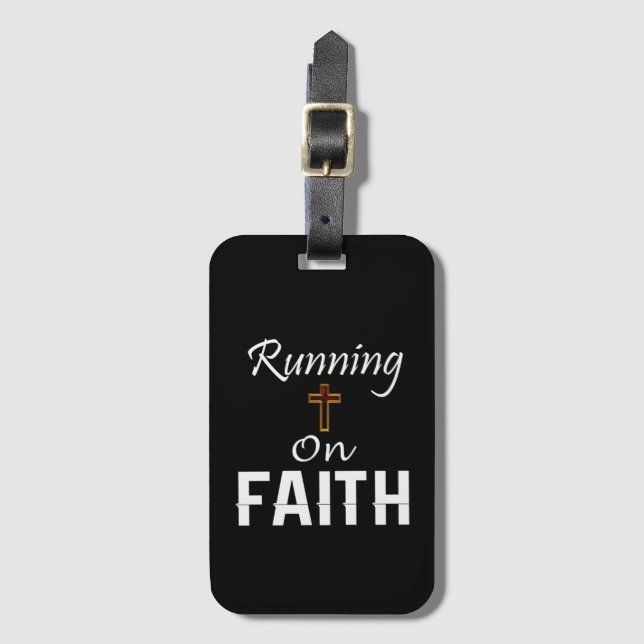 Etiqueta De Bagagem Executando em Faith Runner (Frente Vertical)