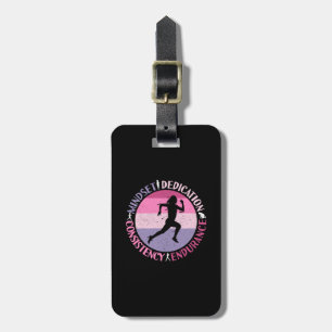 Etiqueta De Bagagem Executando Mindset - Cota de Resistência Girly Run