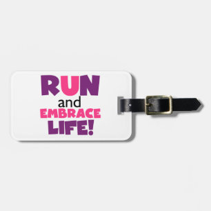 Etiqueta De Bagagem Executar Embrace Life Pink