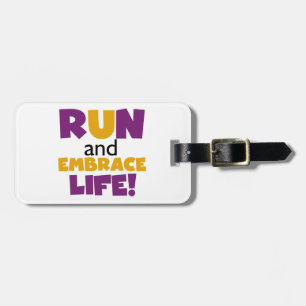 Etiqueta De Bagagem Executar Embrace Life Purple Yellow