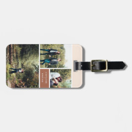 Etiqueta De Bagagem Explorar + Sonhar Tons Naturais e Foto Floral