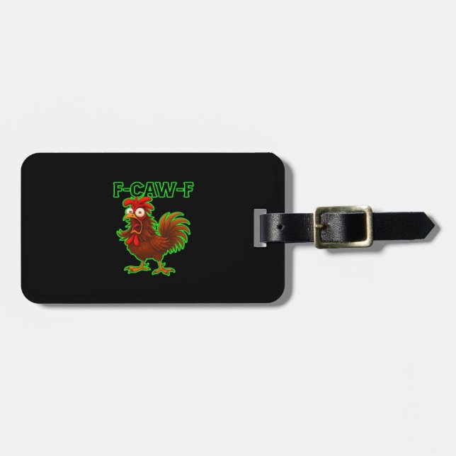 Etiqueta De Bagagem F-Caw-F Frango Clássico Gráfico Retro (Frente Horizontal)