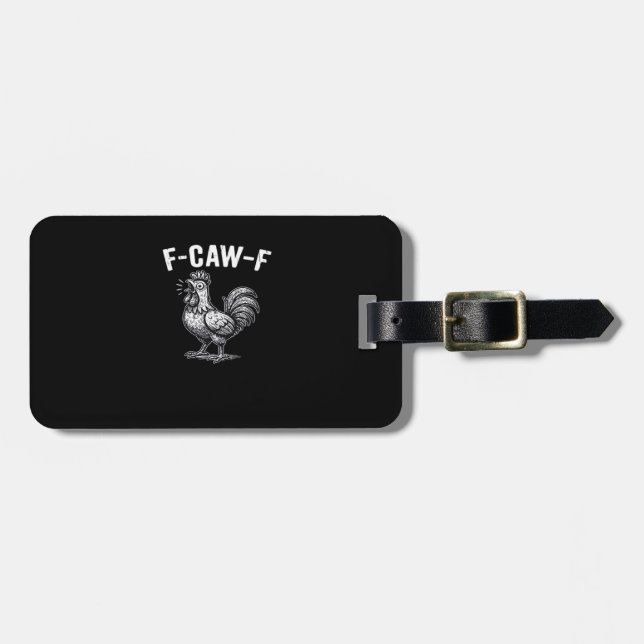 Etiqueta De Bagagem F-Caw-F Frango Gráfico Retro (Frente Horizontal)