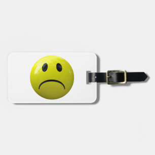 Etiqueta De Bagagem face infeliz emoji