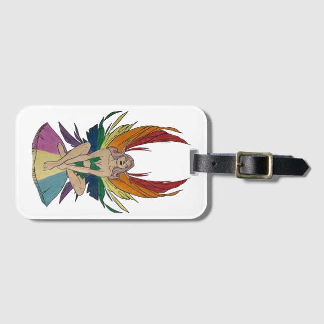 Etiqueta De Bagagem Fada Pansexual (Frente Horizontal)
