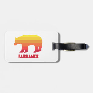 Etiqueta De Bagagem Fairbanks Alaska Rainbow Bear
