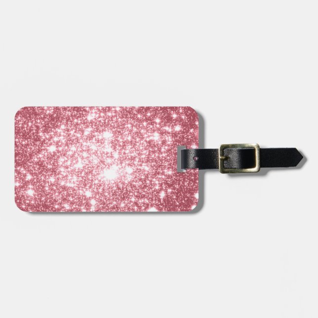 Etiqueta De Bagagem Faísca Rosa (Frente Horizontal)
