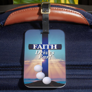 Etiqueta De Bagagem Faith Drives Far Golf 