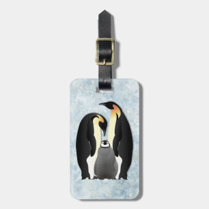 Etiqueta De Bagagem família de pinguins
