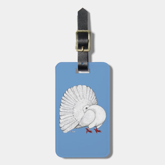 Etiqueta De Bagagem Fantail Pigeon White (Frente Vertical)