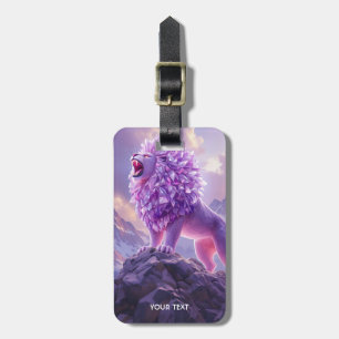 Etiqueta De Bagagem Fantasia Leão Roxo Ameixa Fofo