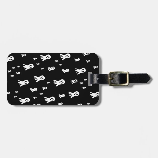 Etiqueta De Bagagem Fantasmas do Dia das Bruxas Escuros (Frente Horizontal)