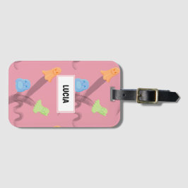 Etiqueta De Bagagem Fantasmas engraçados a rosa