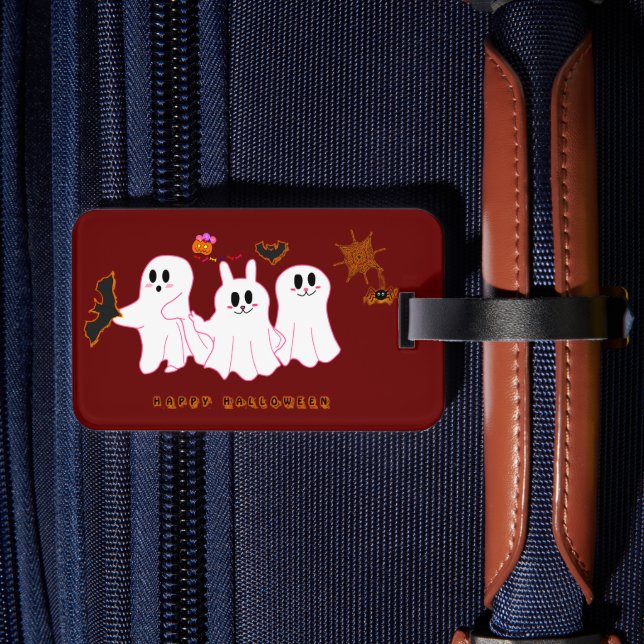 Etiqueta De Bagagem Fantasmas Engraçados Possuindo Uma Imagem | Etique (Verso Insitu 2)