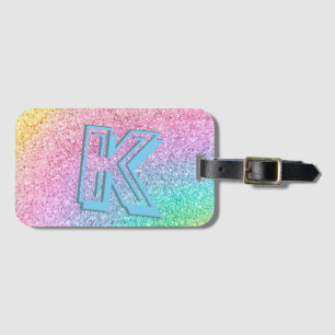 Etiqueta De Bagagem Fantástico Pastel Glitter Girly Monogramas Person