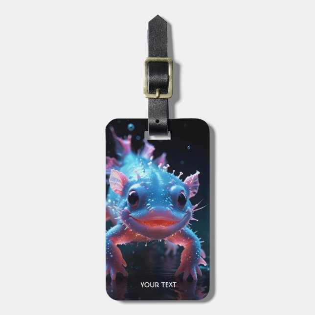 Etiqueta De Bagagem Fantasy Blue Smilotl (Frente Vertical)