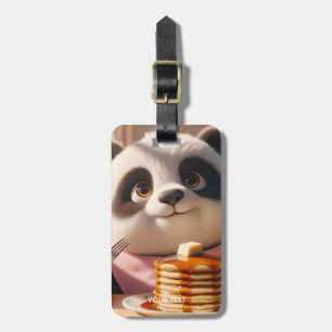 Etiqueta De Bagagem Fantasy Cuja Panda Come Pancakes
