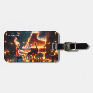 Etiqueta De Bagagem Fantasy Curiosa Garota Pianista