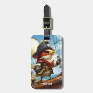 Etiqueta De Bagagem Fantasy Cute Bird Pirate