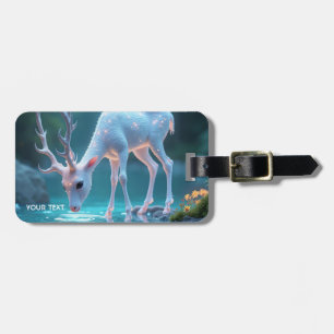 Etiqueta De Bagagem Fantasy Cute Blue Deer