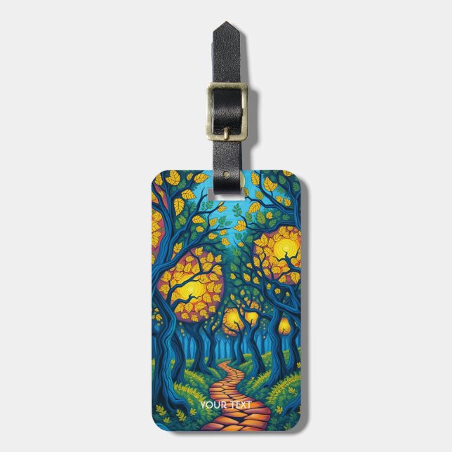 Etiqueta De Bagagem Fantasy Cute Forest Orange Road (Frente Vertical)