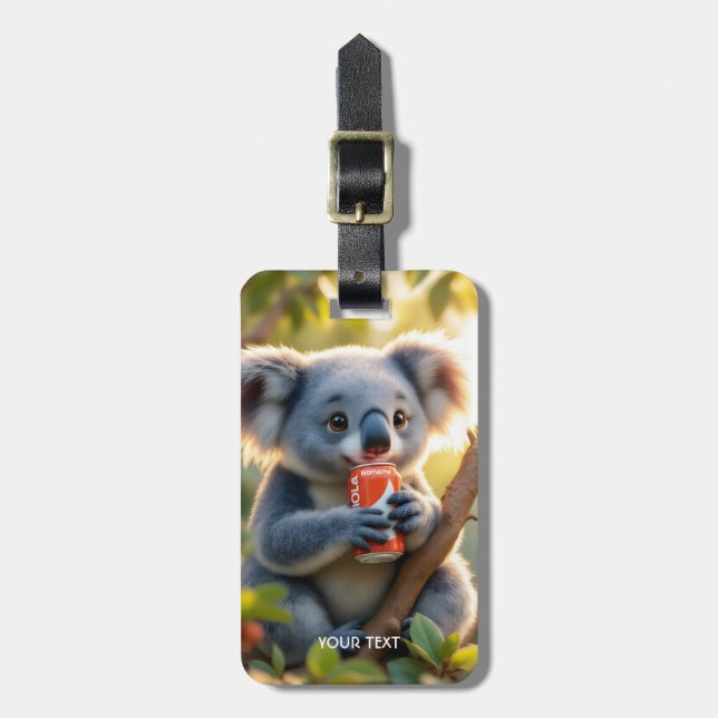 Etiqueta De Bagagem Fantasy Cute Koala Bebe Tree (Frente Vertical)