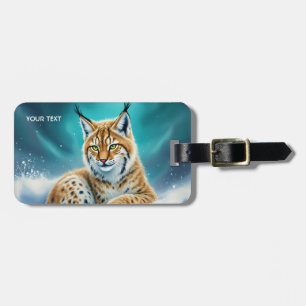 Etiqueta De Bagagem Fantasy Cute Lynx Winter