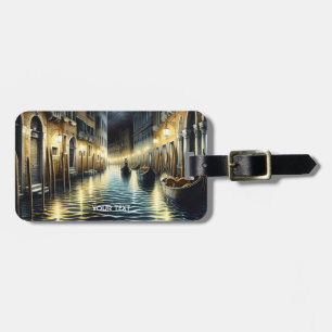 Etiqueta De Bagagem Fantasy Cute Old Venice Canal