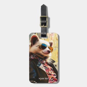 Etiqueta De Bagagem Fantasy Cute Possum Leather Jaqueta