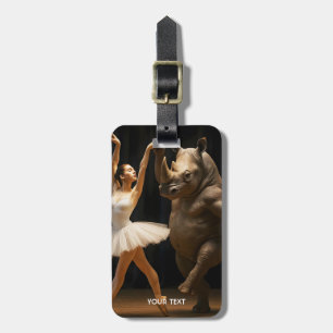 Etiqueta De Bagagem Fantasy Cute Rhino Dancer Ballerina