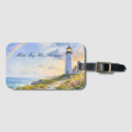 Etiqueta De Bagagem Farol Arco-íris Aquarela Costeira