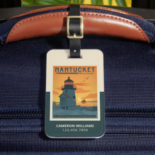 Etiqueta De Bagagem Farol Brant Point   Mães Nantucket