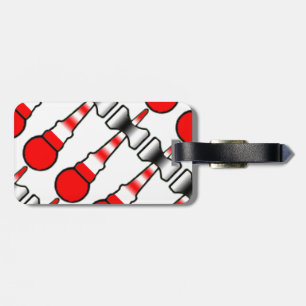 Etiqueta De Bagagem Farol vermelho, branco, e preto de Kendama
