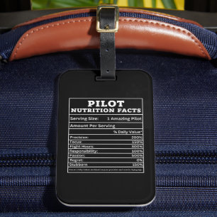 Etiqueta De Bagagem Fatos Nutricionais do Piloto – Design de Presente 