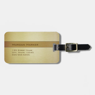Etiqueta De Bagagem Faux Dourado - Nome Personalizado