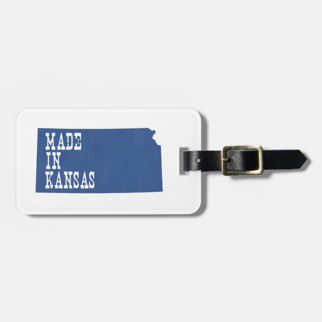 Etiqueta De Bagagem Feito em Kansas (Frente Horizontal)