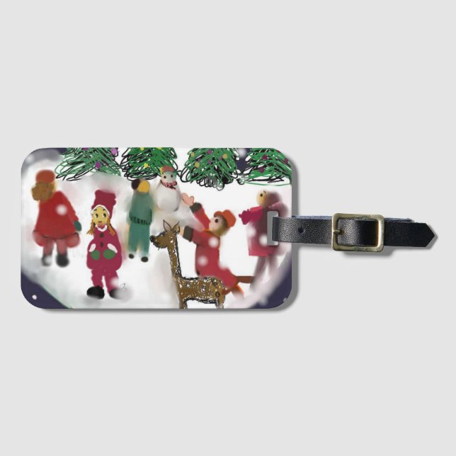 Etiqueta De Bagagem Feliz Ano Novo (Frente Horizontal)