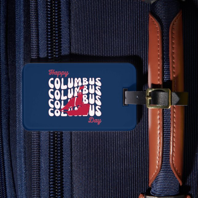 Etiqueta De Bagagem Feliz Dia Colombo 1492 (Frente Insitu 4)