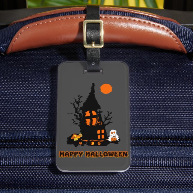 Etiqueta de Bagagem Feliz Halloween (Frente Insitu 2)