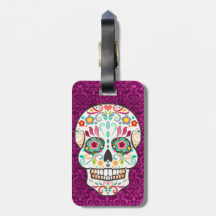 Etiqueta De Bagagem Feliz Muertos - Tag feliz do costume do crânio do