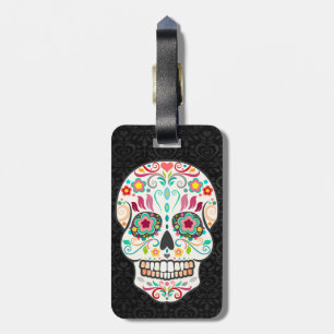 Etiqueta De Bagagem Feliz Muertos - Tag feliz do costume do crânio do