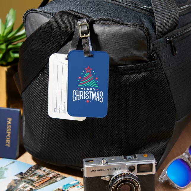 Etiqueta De Bagagem Feliz Natal 1 (Frente e Verso)