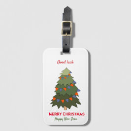Etiqueta De Bagagem Feliz Natal e Ano Novo Minimalista