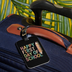 Etiqueta De Bagagem Feliz Primeiro Dia de Volta às Aulas
