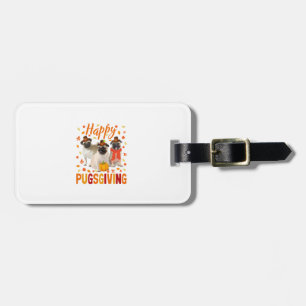 Etiqueta De Bagagem Feliz Pugspuração Bonita Ação de Graças Cachorro V