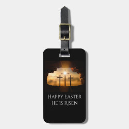 Etiqueta De Bagagem Felz pascoa Ele está riscado três cruzamentos