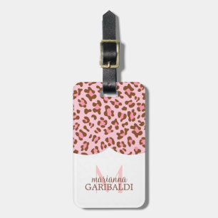 Etiqueta De Bagagem Feminino animal cor-de-rosa moderno do impressão
