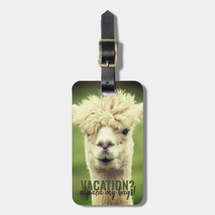 Etiqueta De Bagagem Férias Alpaca Minhas Bolsas Verde