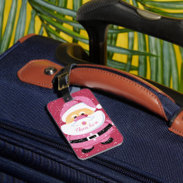 Etiqueta De Bagagem Férias de Natal Santa Claus, cor-de-rosa,